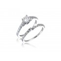 18ct White Gold 0.75ct Diamonds Bridal Set