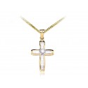 18ct Yellow Gold Cross with 0.50ct Diamonds. 