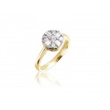 18ct Yellow & White Gold ring with 0.45ct Diamonds in white gold mount.