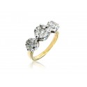 3 stone 18ct Yellow & White Gold ring with 1.00ct Diamonds in white gold mount.