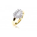 18ct Yellow & White Gold ring with 0.80ct Diamonds in white gold mount.