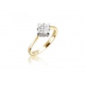 18ct Yellow & White Gold ring with 0.50ct Diamonds in white gold mount.