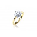 18ct Yellow & White Gold ring with 0.50ct Diamonds in white gold mount.