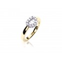 18ct Yellow & White Gold ring with 0.35ct Diamonds in white gold mount.