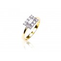 18ct Yellow & White Gold ring with 0.50ct Diamonds in white gold mount.