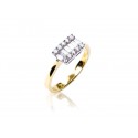 18ct Yellow & White Gold ring with 0.35ct Diamonds in white gold mount.