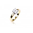 18ct Yellow & White Gold ring with 0.50ct Diamonds in white gold mount.