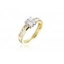 18ct Yellow & White Gold ring with 0.75ct Diamonds in white gold mount.