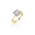18ct Yellow & White Gold ring with 0.40ct Diamonds in white gold mount.