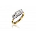 3 stone 18ct Yellow & White Gold ring with 2.00ct Diamonds in white gold mount.