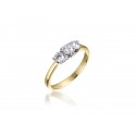 3 stone 18ct Yellow & White Gold ring with 0.50ct Diamonds in white gold mount.