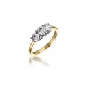 3 stone 18ct Yellow & White Gold ring with 1.00ct Diamonds in white gold mount.