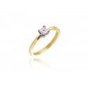 18ct Yellow & White Gold 0.33ct Diamond Solitaire Engagement Ring