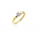 18ct Yellow & White Gold 0.25ct Diamond Solitaire Engagement Ring