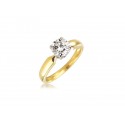 18ct Yellow & White Gold 1.00ct Diamond Solitaire Engagement Ring