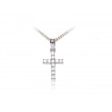 18ct White Gold Cross with 0.25ct Diamonds.