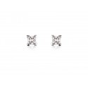 18ct White Gold Stud Earrings with Single Stone Princess Cut 0.75ct Diamonds.