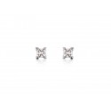 18ct White Gold Stud Earrings with Single Stone Princess Cut 0.50ct Diamonds.