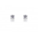 18ct White Gold Earrings  with Single Stone Brilliant Cut 0.75ct Diamonds.