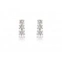 18ct White Gold Drop Earrings with 3 Brilliant Cut Diamonds. 1.00ct.