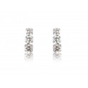 18ct White Gold Drop Earrings with 3 Brilliant Cut Diamonds. 