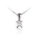 18ct White Gold Pendant with 1.00ct Princess Cut Diamond. 