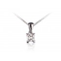 18ct White Gold Pendant with Princess Cut 0.75ct Diamond. 