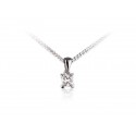 18ct White Gold Pendant with Princess Cut 0.25ct Diamond. 