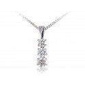 18ct White Gold Pendant with 3 brilliant Cut Diamonds. 1.00ct