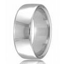 18ct White Gold 8mm Court Wedding Band 14.4gms