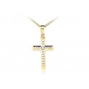 9ct Yellow Gold Cross with 0.25ct Diamonds. 