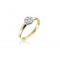 9ct Yellow & White Gold ring with 0.25ct Diamonds in white gold mount. 