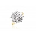 9ct Yellow & White Gold ring with 0.50ct Diamonds in white gold mount. 