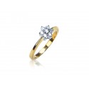 9ct Yellow & White Gold ring with 0.25ct Diamonds in white gold mount. 