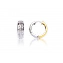 9ct Yellow & White Gold 0.25ct Diamond Hoop Earrings