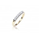 9ct Yellow Gold Eternity Ring  with 0.25ct Diamonds in white gold mount.