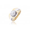 9ct Yellow & White Gold Mens Ring with 0.50ct Diamonds.