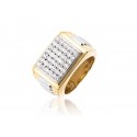 9ct Yellow & White Gold Mens Ring with 1.00ct Diamonds.