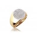9ct Yellow Gold Mens Ring with 0.40ct Diamonds.