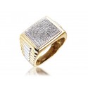 9ct Yellow & White Gold Mens Ring with 0.50ct Diamonds.