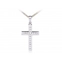 9ct White Gold Cross with 0.50ct Diamonds. 