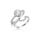 18ct White Gold 1.00ct Diamonds Bridal Set