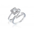 18ct White Gold 0.90ct Diamonds Bridal Set