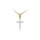 18ct Yellow Gold Cross with 0.25ct Diamonds.