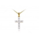 18ct Yellow Gold Cross with 0.50ct Diamonds.