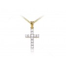 18ct Yellow Gold Cross with 0.50ct Diamonds.