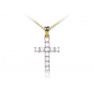 18ct Yellow Gold Cross with 1.00ct Diamonds. 