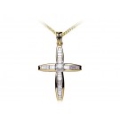 18ct Yellow Gold Cross with 1.00ct Diamonds. 