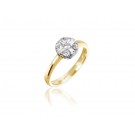 18ct Yellow & White Gold ring with 0.30ct Diamonds in white gold mount.