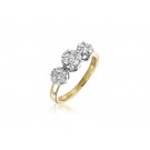 3 stone 18ct Yellow & White Gold ring with 0.50ct Diamonds in white gold mount.